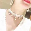 Ventas Directas de Fábrica Collar de Encaje Europeo y Americano Cadena para Clavícula de Encaje Blanco Joyería de Moda Collar Elegante y Exquisito