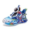Sapatos esportivos leves da moda 2026 outono novo modelo malha dupla sapatos para meninos, antiderrapante, resistente ao desgaste, EVA ultraleve, tênis de corrida de desenho animado para crianças