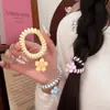 Ins Jelly Sakura Fresco Anillo para el Cabello de Hilo Telefónico Cuerda Dulce Suave Germinante Cuerda para el Cabello Sin Marca de Niña Accesorios para el Cabello de Primavera para Mujeres