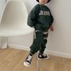 Ropa de Invierno para Niños Estilo Coreano Nuevo Conjunto, Simple y Elegante, Sudadera Casual de Felpa con Letras para Niños y Niñas Conjunto Casual de Dos Piezas 2