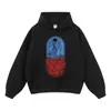 Marca de Moda Callejera Europea y Americana Sudaderas de Anime para Hombre Divertidas Oversize Algodón Puro Lavado Desgastado Tops para Hombres y Mujeres