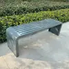 Banco longo de ferro para parque, banco externo, assento de lazer de aço galvanizado para pátio com encosto, banco de descanso para shopping