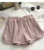 Shorts Deportivos tipo Waffle para Mujer, Versión Coreana de Verano, Cintura Elástica, Corte Holgado, Adelgazantes, de Pierna Ancha en Línea A, Pantalones Cortos Calientes, Pantalones para Casa