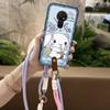 Adecuado para Funda de Teléfono Móvil Nokia Cáscara Blanda Pareja Nuevo Dos Tonos Moderno Diagonal Resistente al Polvo Colgante del Cuello Simple Creativo Versión Q