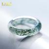 Anillo de Cerveza Flor de Durazno Anillo de Ágata Hierba Acuosa Anillo de Correr de Mano Flor de Hielo Calcedonia Flotante Dedo Índice Dedo de Pareja