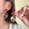 Pendientes de Jardín de Primavera Retro Francés Flor Seca Planta Goteo Pegamento Pendientes Pendientes Lindos Pendientes de Chica Pastoral Japonesa