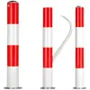 Postes de Advertencia de Tubería de Acero Galvanizado Rojo y Blanco, Columnas Reflectantes Fijas para Bloqueo de Vehículos, Postes de Advertencia de Intersección, Postes de Señalización de Aislamiento, Columnas Anticolisión