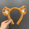 Haichao joyería banda para el pelo de orejas de tigre de dibujos animados accesorios para el pelo al por mayor animal tigre cara linda tocado de felpa en venta lindo