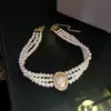 Colar de Pérolas Barrocas Transfronteiriço Europeu e Americano Joias para Mulheres, Corrente de Clavícula de Alta Qualidade, Colar Versátil de Luxo Leve e da Moda para Mulheres