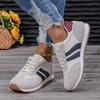 Zapatos Deportivos Casuales Transpirables de Tela de Color Combinado de Gran Tamaño para Mujer, Moda Europea y Americana, Versátiles para Viajes y Correr, Ligeros