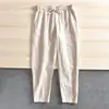 ¡tejido con tecnología DuPont! ¡Ramio natural! Pantalones casuales rectos de algodón y lino transpirables de verano para hombre