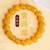 Venda Direta de Fábrica 2025 Rizhao Jinshan Pedra Olho de Tigre Cristal Amarelo Ágata de Círculo Duplo Pulseira de Contas para Mulheres Cristal Rosa