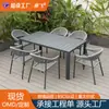 Sofá Combinado de Corda Trançada para Exterior Cadeira de Jantar Mesa de Jantar Restaurante Hotel Pátio Villa Externa B&B Mobiliário de Jardim para Lazer
