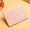 Portatarjetas tejido para hombre, portatarjetas ultra delgado para mujer, funda de cuero para tarjeta de crédito, portacertificados, portatarjetas pequeño, portatarjetas múltiple personalizado de moda