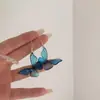 Zhuang Sheng Xiao Meng~ Pendientes de Gancho Azules Tipo Hada Súper Bellos, Pendientes Frescos y Elegantes Estilo Coreano, Pendientes de Lujo Ligero y Gama Alta