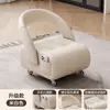 Taburete giratorio italiano para sala de estar, uso doméstico, ruedas silenciosas, banco pequeño, taburete para sofá, silla con respaldo, móvil
