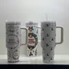 Taza Termo Luminosa de Hielo de 40 Onzas para Navidad y Halloween con Característica de Cambio de Color, Regalo Personalizable, Gran Capacidad de 1.2L