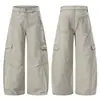 Calça Cargo Retrô Americana Masculina 2026 Outono Novo Estilo Cimitarra Vintage Perna Larga Reta Casual Calças Marca Tendência