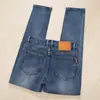Marca Tendência de Hong Kong Jeans Masculino Slim Reto High-End Luxo Moda Casual de Negócios Versátil Stretch