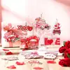 Colgante de Madera para Coche del Día de San Valentín Suministros Rosas para Fiesta Festiva para Amante Esposa Decoraciones de Fiesta Colgante