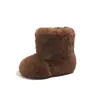Botas de Neve Infantis 2025 Inverno Novas Botas de Algodão Quentes Sapatos Peludos para Meninas Botas de Cano Médio com Forro de Lã Quente Tendência