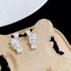 Personalidad de Aini Beini Sentido del Diseño Simple Aretes de Nudo para Mujer Aguja de Plata s925 Moda Nicho Aretes Viento Frío
