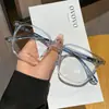 Nuevo marco de gafas liso marco negro adelgazante liso miopía se puede equiparar con graduación caja de protección ocular anti luz azul gafas para mujer