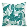 Funda de Almohada de Peluche Estilo Ins con Estampado Digital de Planta Verde y Flores Serie Floral de Verano Funda de Cojín para Sofá Coche Transfronterizo