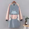 Delantal de Casa con Mangas Largas, Bata de Talla Adulto, Delantal de Cocina Impermeable y a Prueba de Aceite, Delantal de Cocina con Texto Impreso