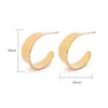 JUSTOP Moda Europeia Argola Dourada Banda Larga Ear Cuff Brinco de Aço Inoxidável Banhado a Ouro Brinco Dourado Transfronteiriço