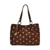 Bolsa de ombro estilo coreano, grande capacidade, adequada para o trabalho, bolsa de axila, nova coleção outono 2026, bolsa tote de bolinhas, moderna e estilosa para mulheres