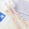 Bolsa de cuerda de nailon bicolor estilo miu cordón de doble hebra muñeca tejida a mano con cuerda colgante DIY decoración de bolsa colorida