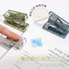 Grapadora Mini Transparente para Estudiantes, Grapadora Pequeña de Mano, Herramienta Conveniente