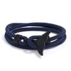 Pulsera Trenzada de Cuerda Estilo Ancla Cola de Ballena Serie Océano Línea Milán para Pareja Pulsera Hecha a Mano para Hombres y Mujeres