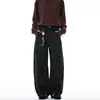 2026 Calça Casual de Lona com Contas Retrô Americana Nova para Homens e Mulheres, Calça de Marca Tendência Desconstruída Emagrecedora de Perna Larga