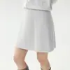 Novo saia midi feminina de malha de cashmere versátil para outono e inverno, com nervuras verticais, cor sólida, saia de malha casual