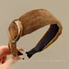 Diadema de punto estilo retro americano de ala ancha, de alta gama, adecuada para frentes amplias, a la moda, versátil para uso diario y para ir al trabajo, pinza para el pelo y accesorio para el cabello