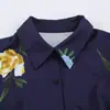 Vestido de trabalho feminino elegante estilo europeu e americano ins 2026 nova moda com cinto, vestido de botão único estampado