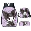 Novo desenho animado Sanrio Kuromi Kuromi conjunto de três peças Yugui Dog KT mochila escolar mochila infantil