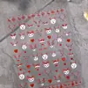 Pegatinas para Uñas Serie Navideña Transfronteriza con Adhesivo Plano en la Parte Trasera y Estampado Dorado, con Diseños de Muñeco de Nieve y Reno Navideño, Estilo Dh