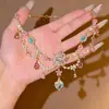 Collar de borlas deslumbrante y colorido estilo corte francés, accesorio de cadena para clavícula exquisito de nicho de alta gama para mujer