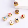 L51 Nueva Taza de Té Popular Europea y Americana Taza Cobre Puro Goteo de Color Aceite Incrustado Zirconia Perla Colgante Pequeño