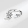 Explosiones de Sonido al Agitar Micro Diamante Trébol de Cuatro Hojas de la Suerte Anillo Giratorio Apertura Ajustable Expresión Regalo para Novia