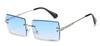 Gafas de sol de nueva moda transfronteriza con montura cuadrada de cobre degradado para fotos callejeras europeas y americanas