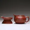 Arcilla Zisha de Yixing, mineral crudo Da Hong Pao, vaina de loto, taza de la justicia, colador de té de hoja de loto, accesorios para juego de té