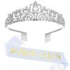 Corona Redonda de Cristal Transfronteriza Europea y Americana Tiara Príncipe de Graduación Cinta Corona Rey Reina Decoración de Fiesta
