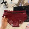 Calcinha Sexy Francesa de Renda Ambígua para Mulheres Verão Fina Doce Laço Menina Respirável de Cintura Baixa