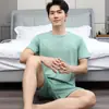 Pijama Masculino de Verão, Shorts de Manga Curta de Verão, Roupa para Casa, Conjuntos Finos Casuais Esportivos Frescos e Largos Atacado