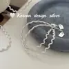Estilo Ins Coreano Joia de Mão Versátil de Alta Qualidade Pulseira de Prata Esterlina S925 Trançada Ondulada Design de Nicho Elegante
