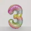 Balões de Folha de Alumínio de 40 polegadas com Número Degradê Estrela Arco-Íris Decoração de Cena para Festa de Aniversário Infantil Adereços para Fotos